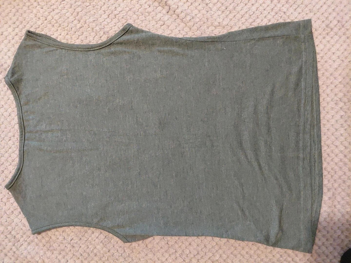Débardeur femme kaki/gris avec dentelle noire – Élégant et féminin – Shein – taille S / 36 / 8 3