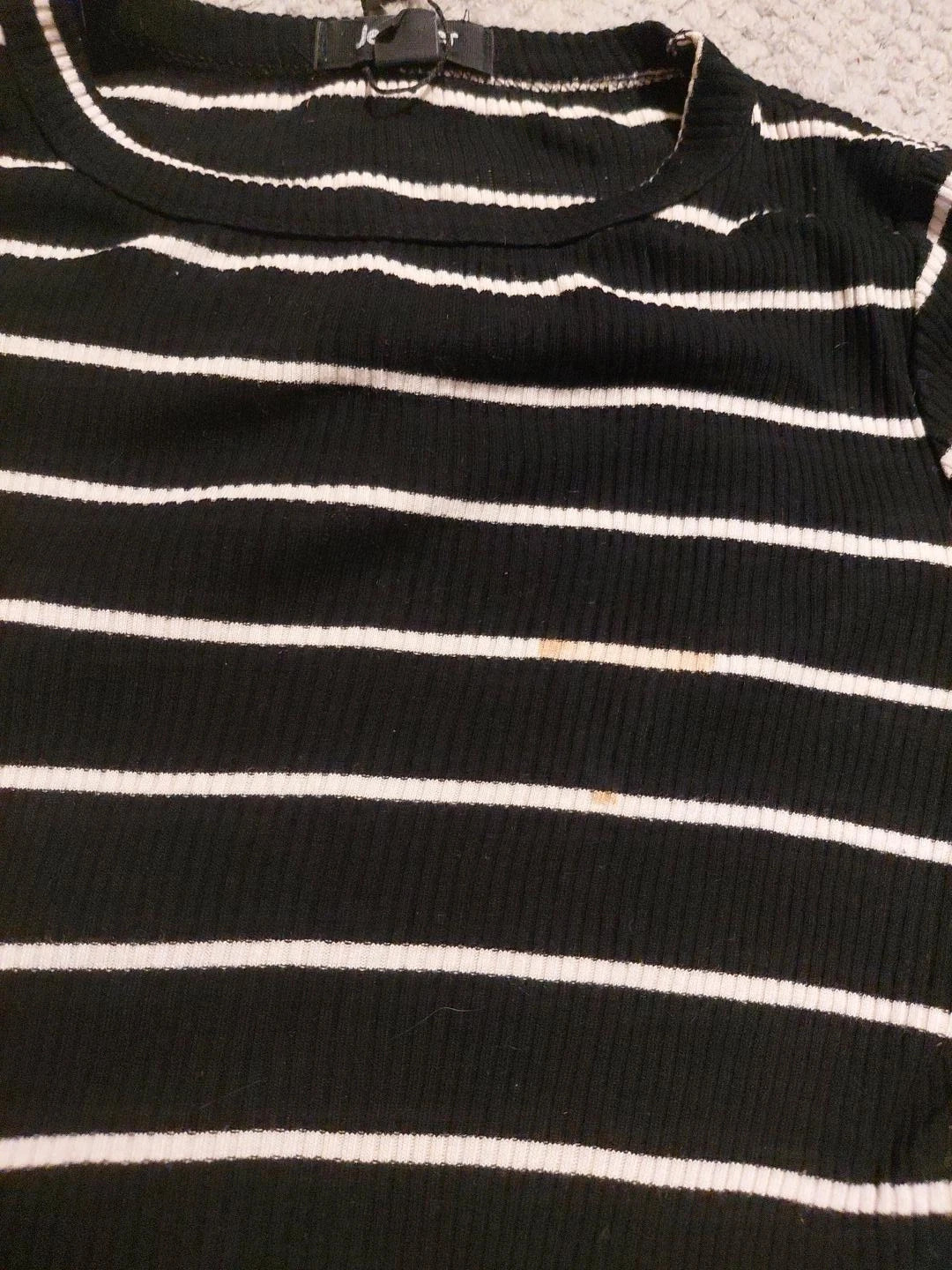 Body noir rayé blanc manches 3/4 🖤🤍 – Jennyfer – taille XXS / 32 / 4 4