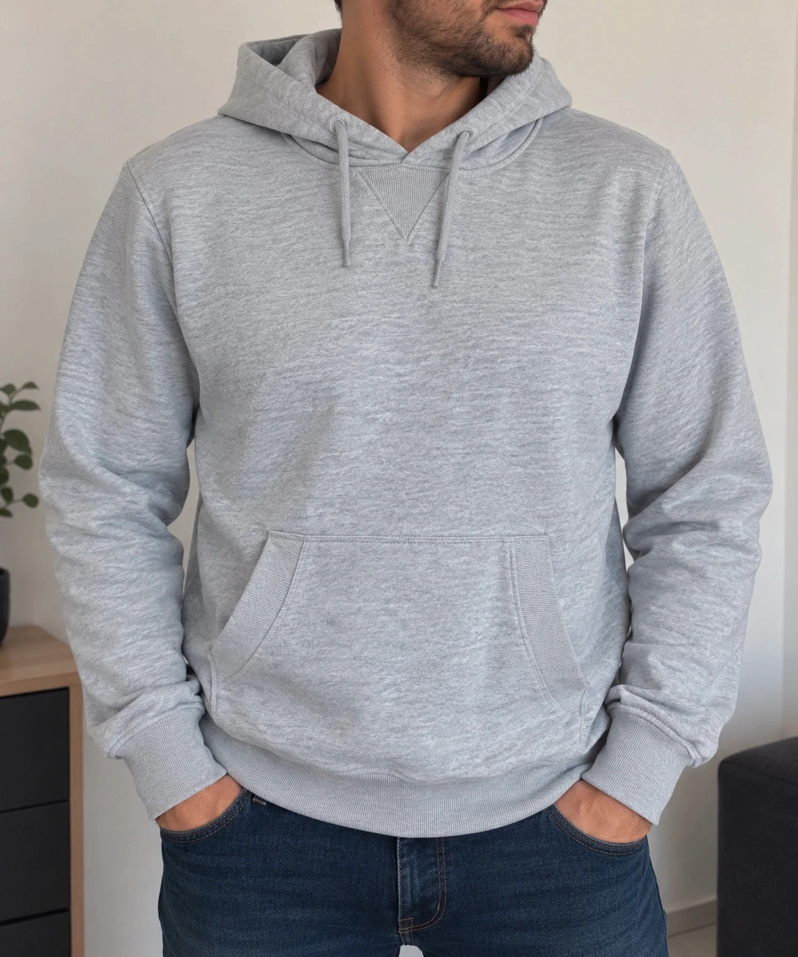 Sweat à capuche homme gris clair – The Basics C&A