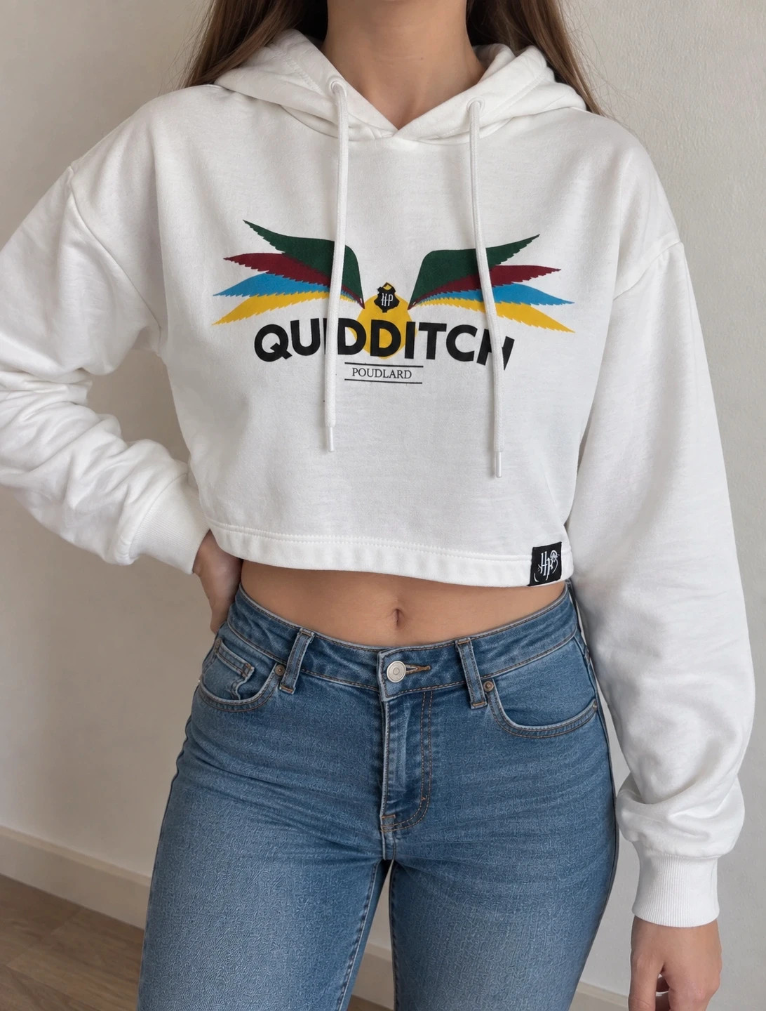 Sweat à capuche court Harry Potter Quidditch – Taille XS