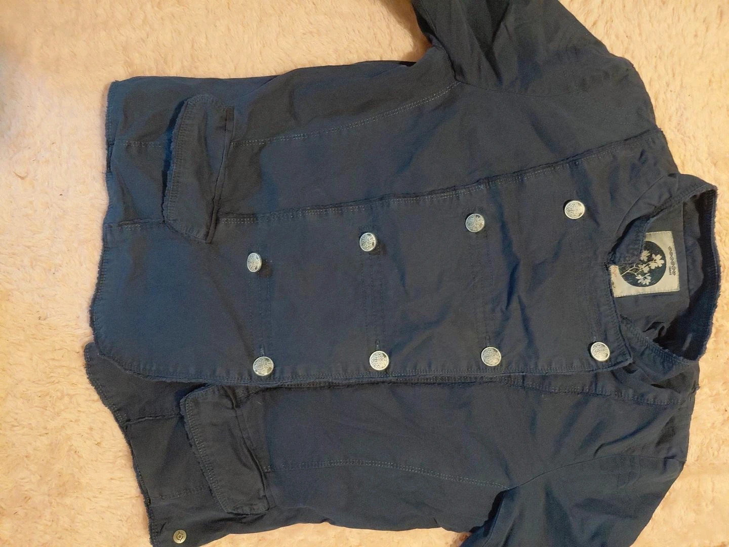 Veste femme bleu marine style militaire – Taille M – boutons argentés – Heritage – taille M / 38 / 10 3