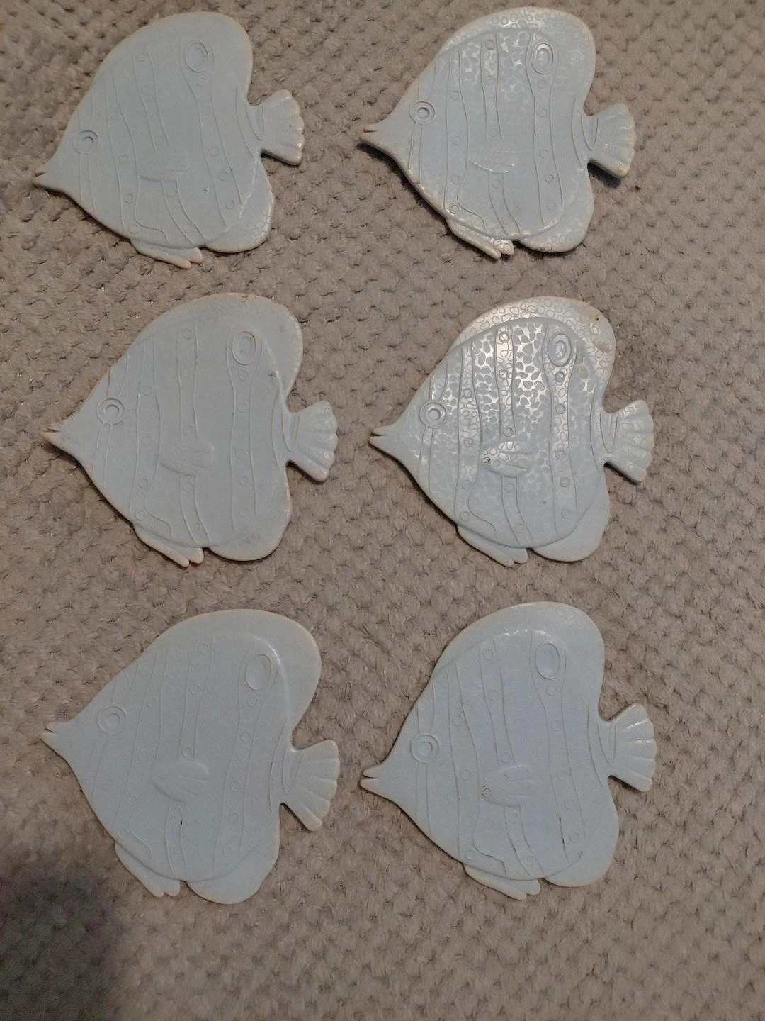 Lot de 6 poissons décoratifs muraux blancs – Déco marine