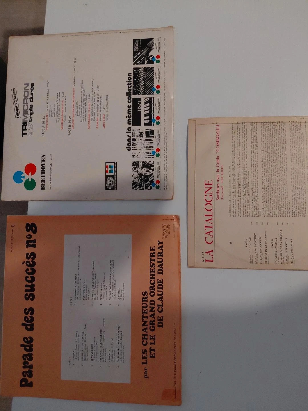 Lot de 3 vinyles 33 tours – Musique, Beethoven & Folklore – Vintage 2