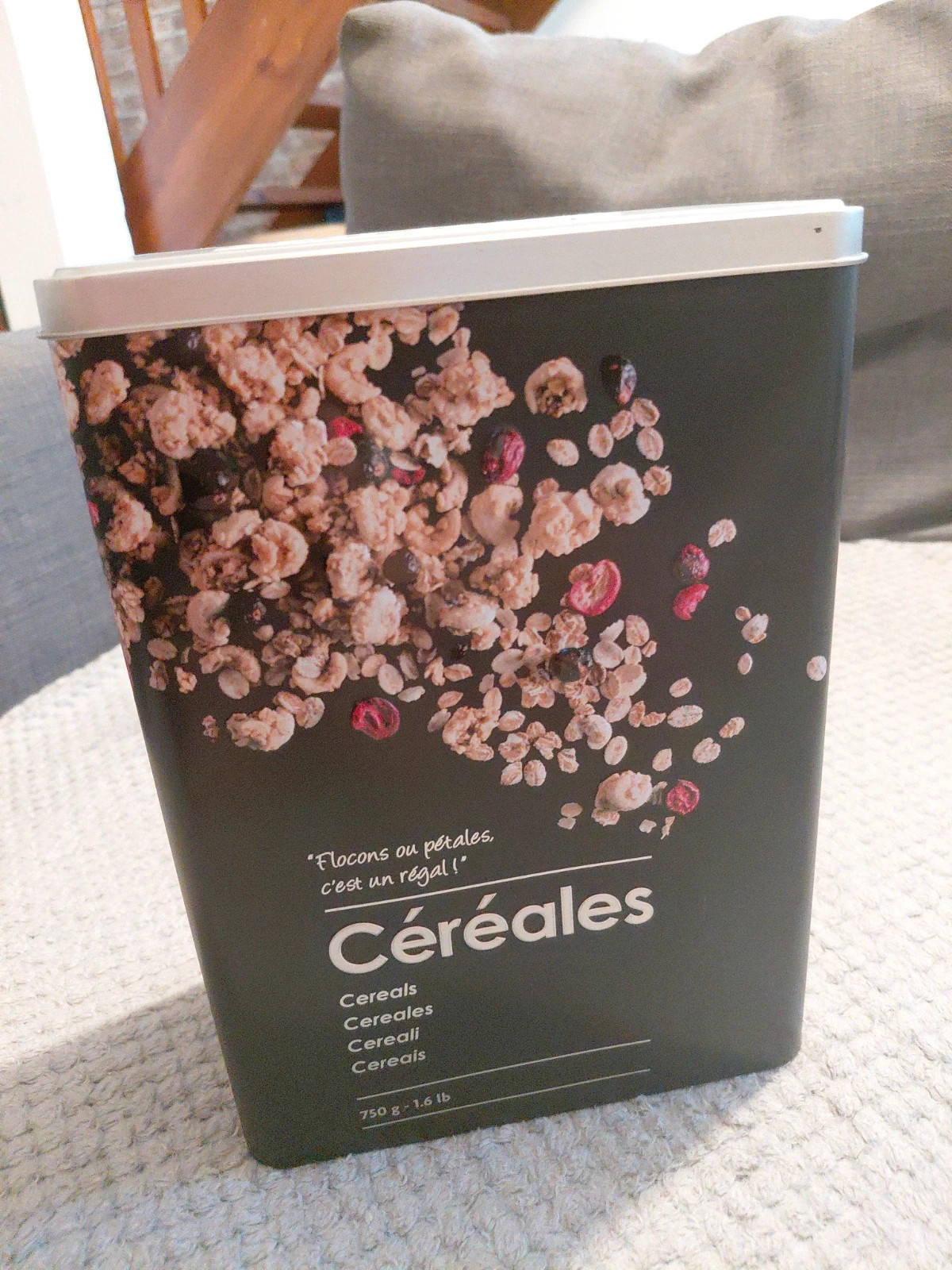 Boîte métallique à céréales 750 g – Décor céréales et fruits