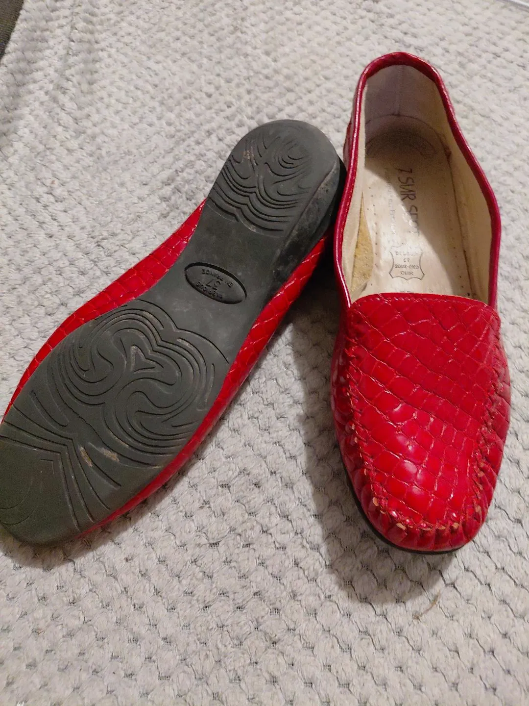 Mocassins en cuir rouge 7 sur Sept pointure 37 – 7 sur Sept – taille EU 37 3