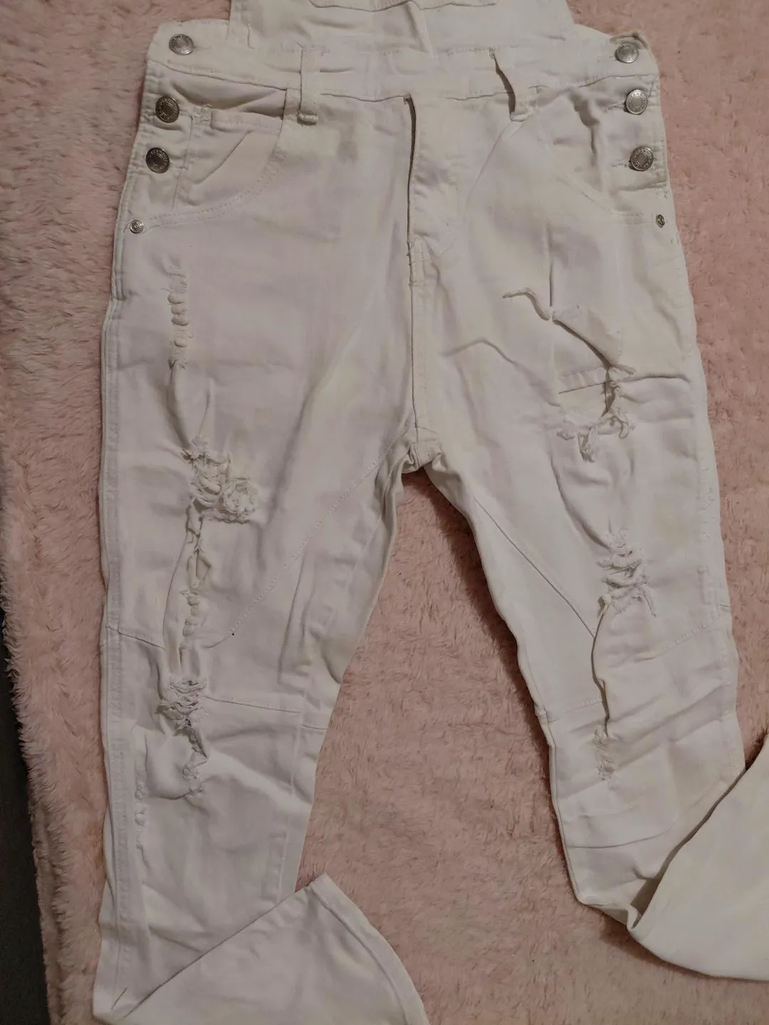 Salopette en jean blanc effet déchiré – Urban rags – taille S 5