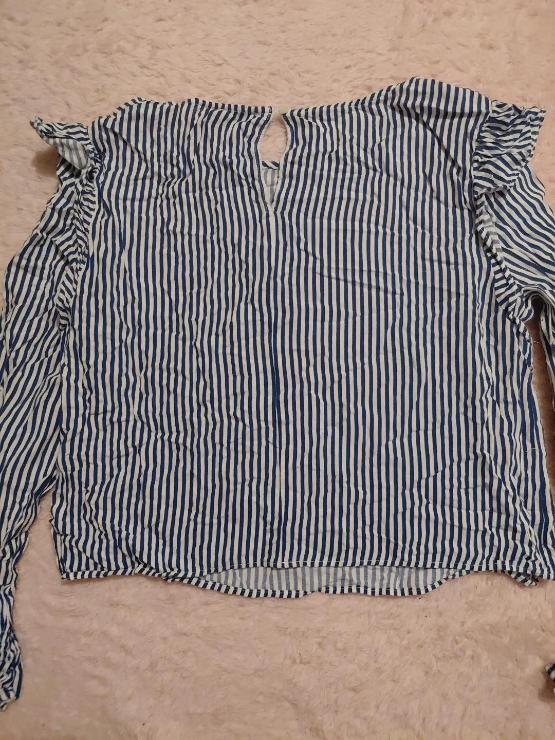 Blouse à rayures bleu et blanc Bershka – Bershka – taille L 3