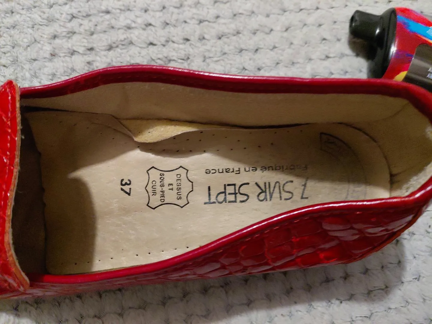 Mocassins en cuir rouge 7 sur Sept pointure 37 – 7 sur Sept – taille EU 37 4