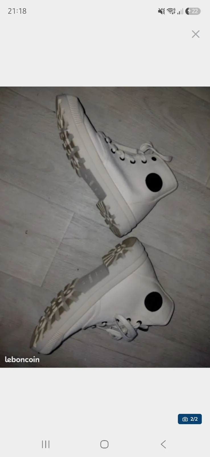 Baskets montantes Palladium en toile blanche – Palladium – taille EU 38 3