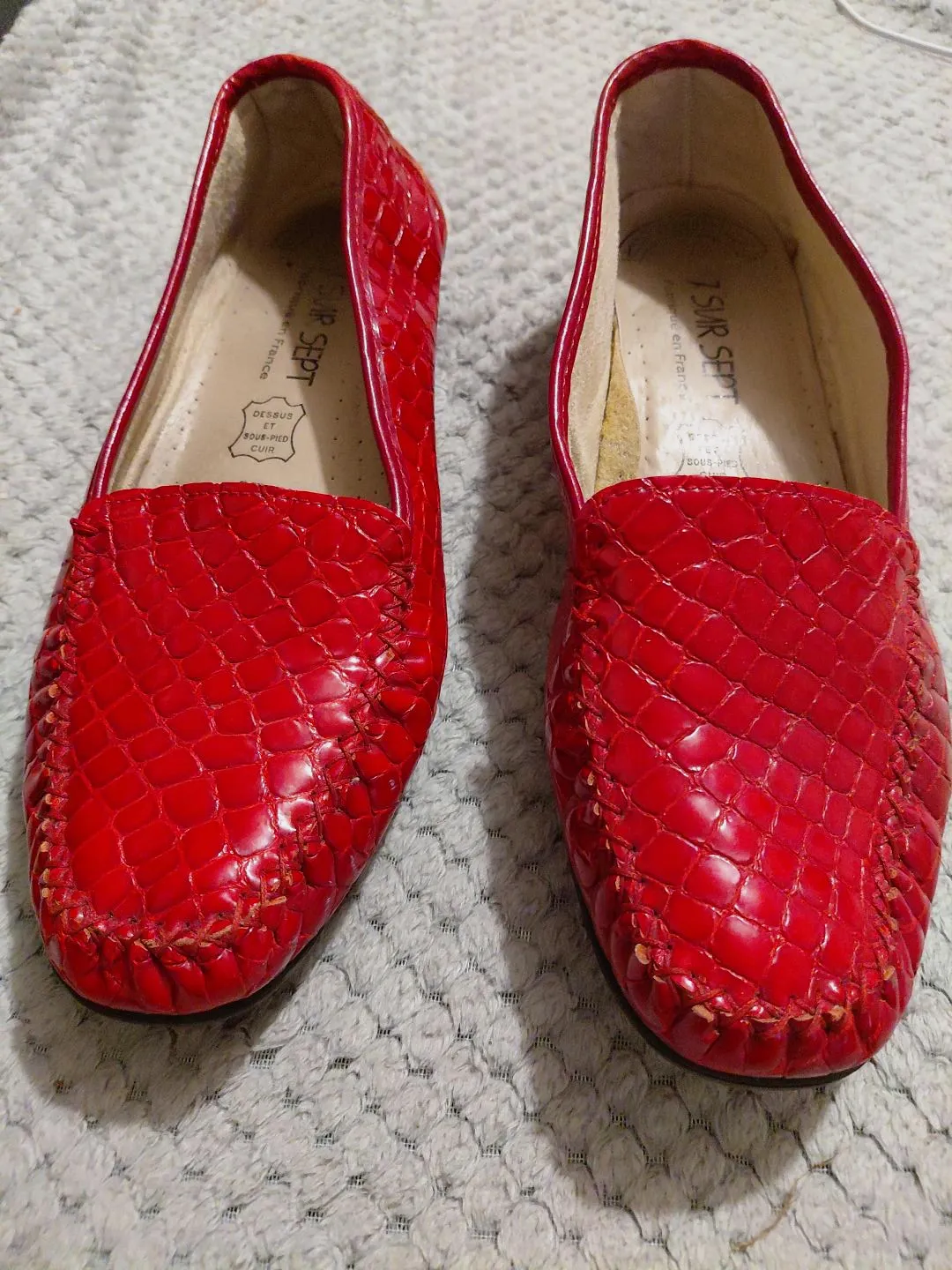 Mocassins en cuir rouge 7 sur Sept pointure 37 – 7 sur Sept – taille EU 37 2