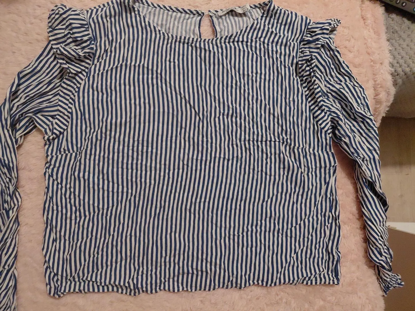 Blouse à rayures bleu et blanc Bershka – Bershka – taille L 2