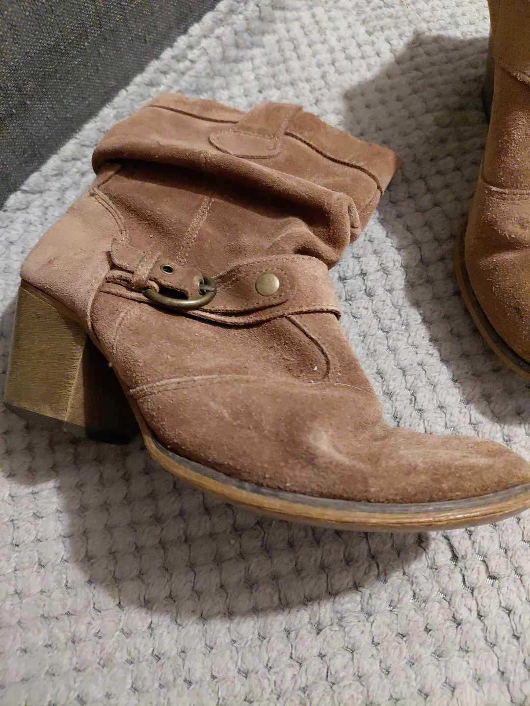 Bottines plissées en suédine marron clair – Bose – taille EU 36 3