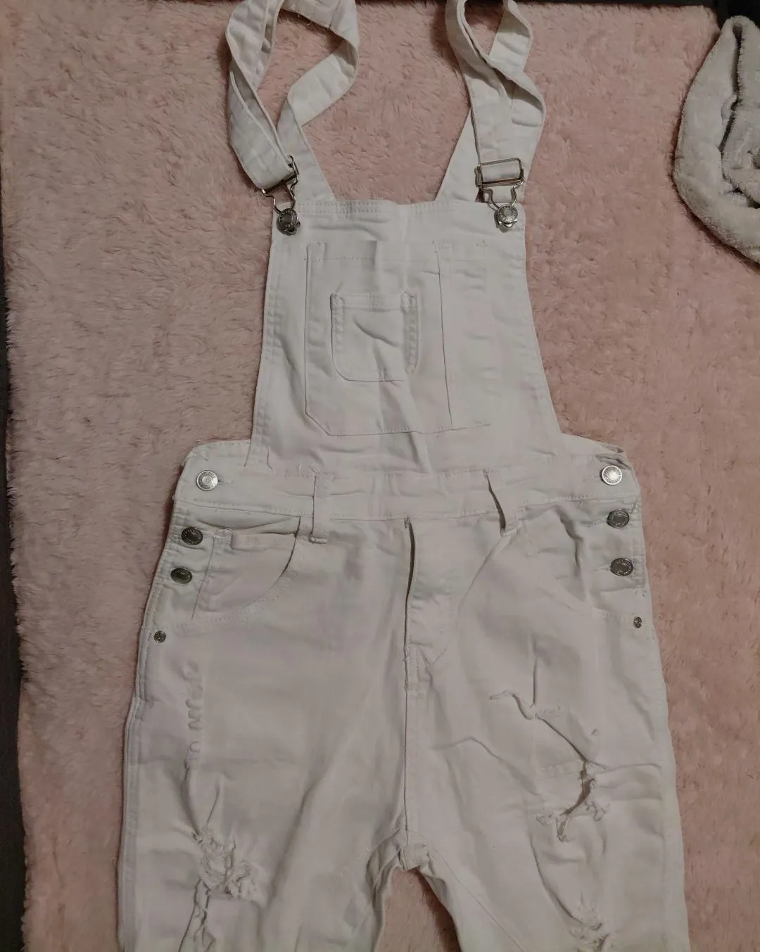 Salopette en jean blanc effet déchiré – Urban rags – taille S 4