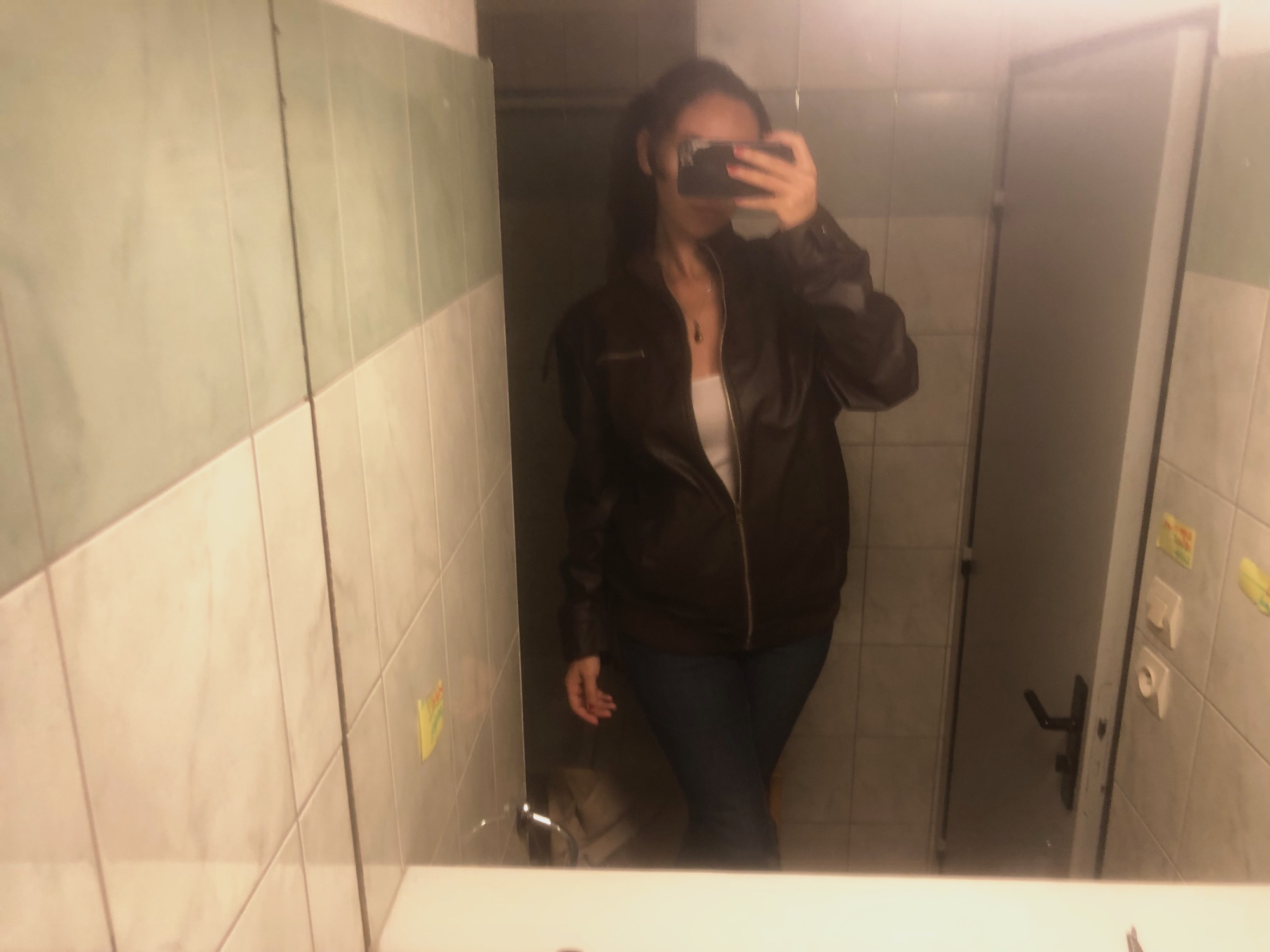 Veste biker noire vintage 90s Y2K – Bomber effet cuir