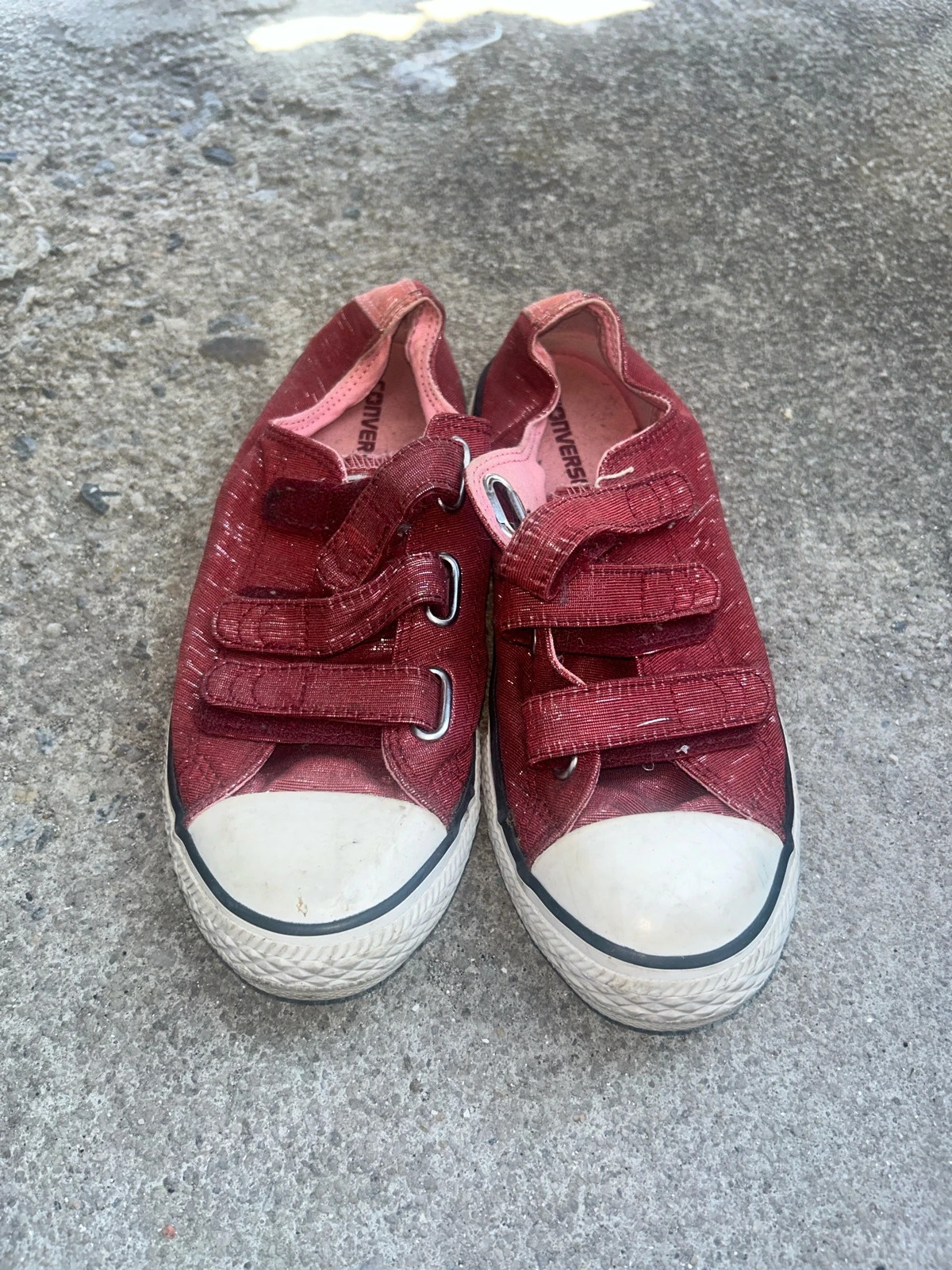 Converse basses rouge bordeaux / glitter taille 35