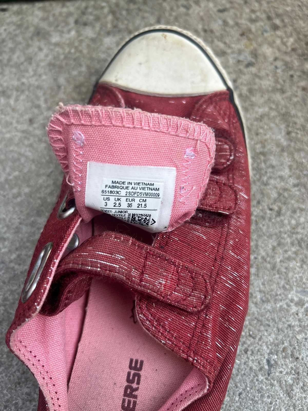 Converse basses rouge bordeaux / glitter taille 35 – Converse – taille 35 4