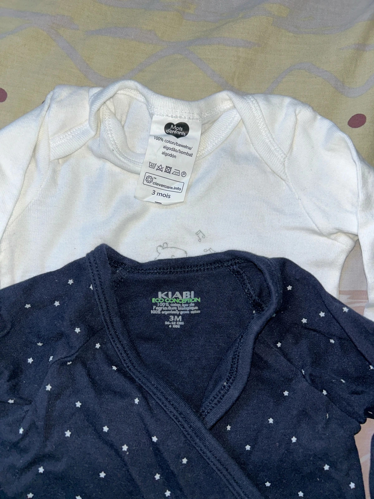 Lot de 2 bodies manche longue taille 3 mois – Kiabi – taille 3-6 mois / 62 cm 2