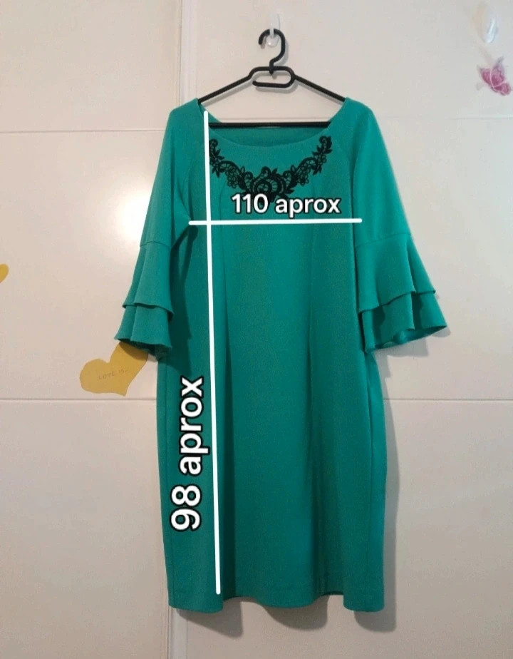 Vestido mangas con #volantes Viral #verde 💚 Permotex víral Talla 48 No envío por Vinteg Go 🙏 – permotex – taille 4XL / 48 / 20 2