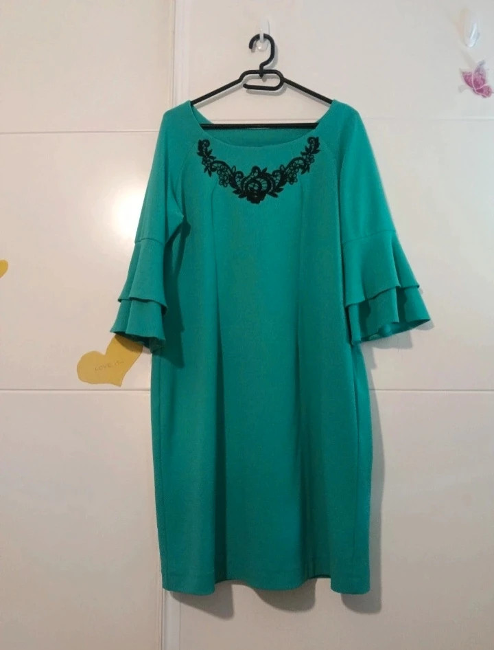 Vestido mangas con #volantes Viral #verde 💚 Permotex víral Talla 48 No envío por Vinteg Go 🙏 – permotex – taille 4XL / 48 / 20 3