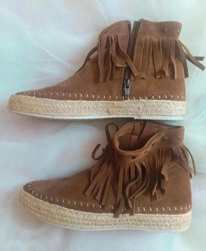 Botines ante marrón flecos y yute Tamaris 38 viral No envío por Vinteg Go 🙏