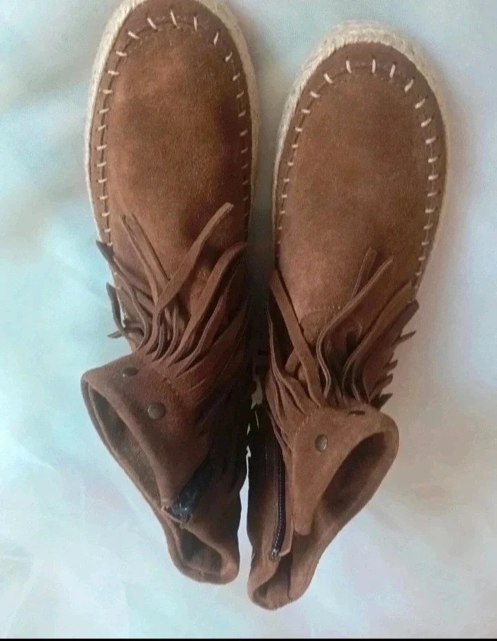 Botines ante marrón flecos y yute Tamaris 38 viral No envío por Vinteg Go 🙏 – Tamaris – taille 38 3
