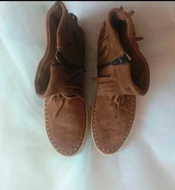 Botines ante marrón flecos y yute Tamaris 38 viral No envío por Vinteg Go 🙏 – Tamaris – taille 38 2