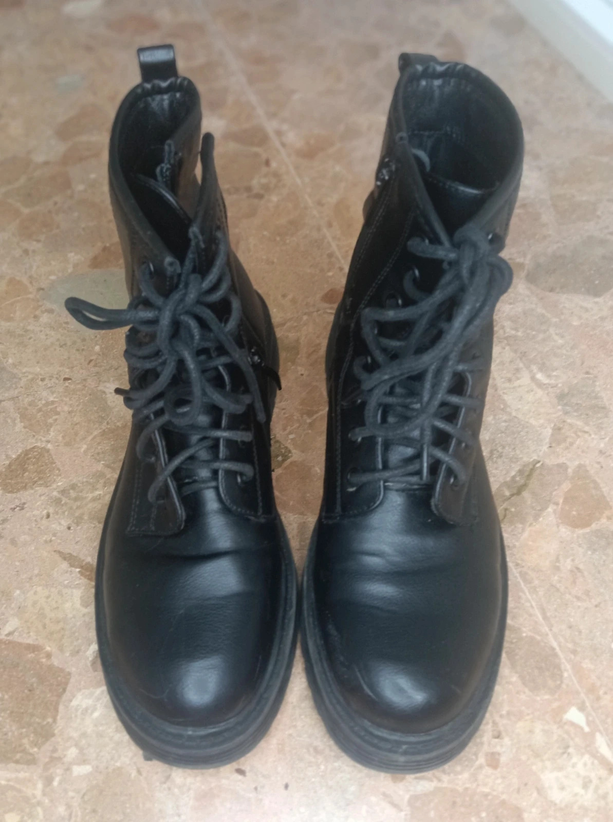Botas militares negras Buonarotti Talla 37 Con cordones y cremallera Viral 💥