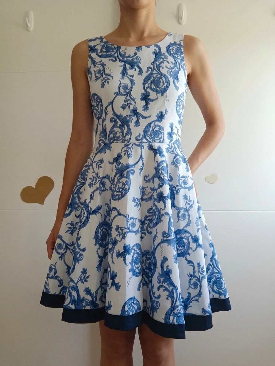 Precioso #vestido Vuelo Sweed miss Talla S azul/blanco viral No envío por Vinteg Go 🙏