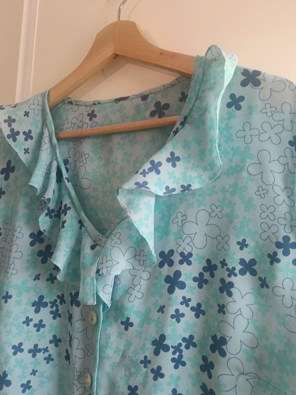 Y2k Blusa fluida azul con volante - Talla 52/54 (Ver medidas) No envío por Vinteg Go 🙏 – taille 6XL / 52 / 24 4