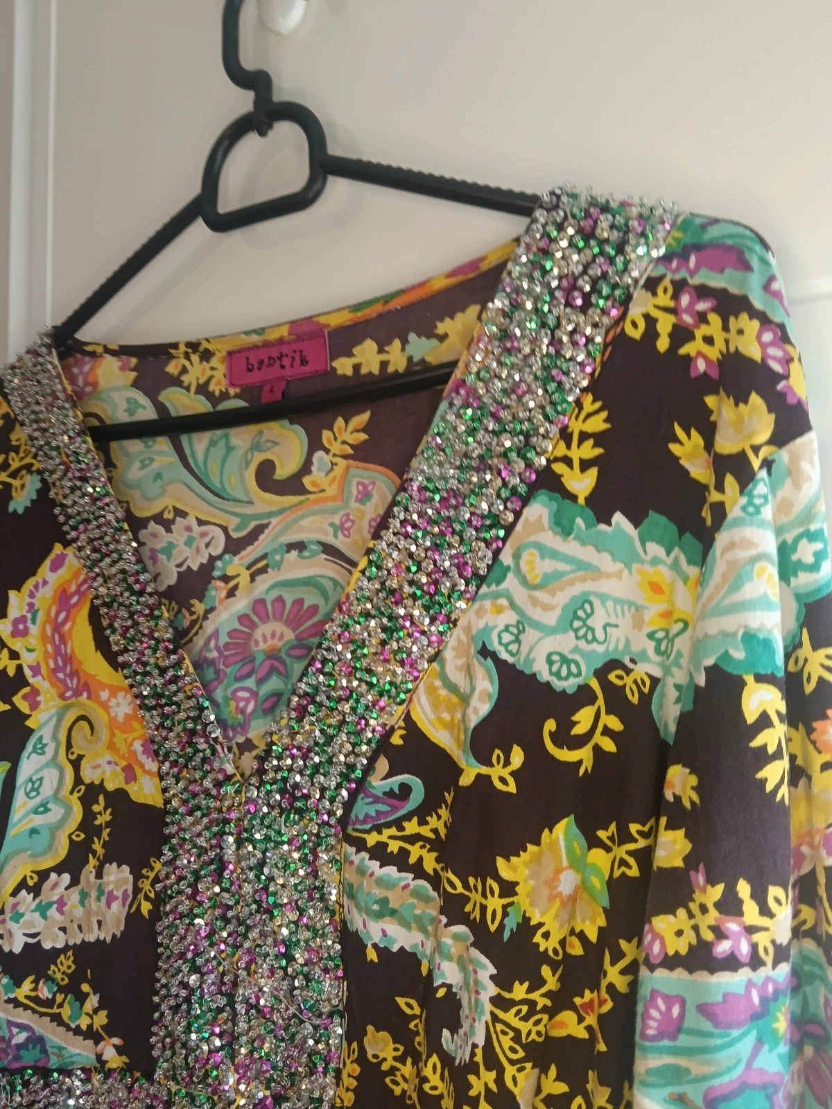 Vestido midi Bantik - Talla L - Estilo Boho / Paisley con pedrería viral 💎 – Bantik – taille L / 40 / 12 2
