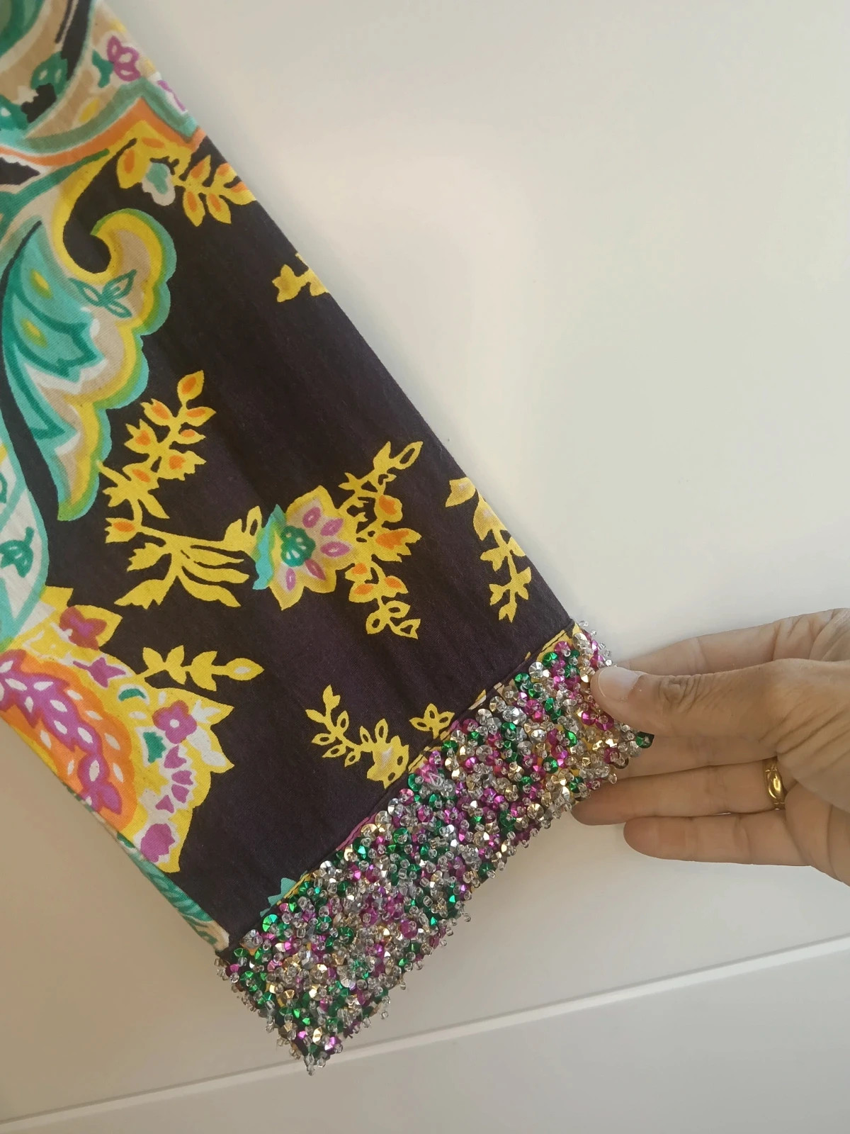 Vestido midi Bantik - Talla L - Estilo Boho / Paisley con pedrería viral 💎 – Bantik – taille L / 40 / 12 3
