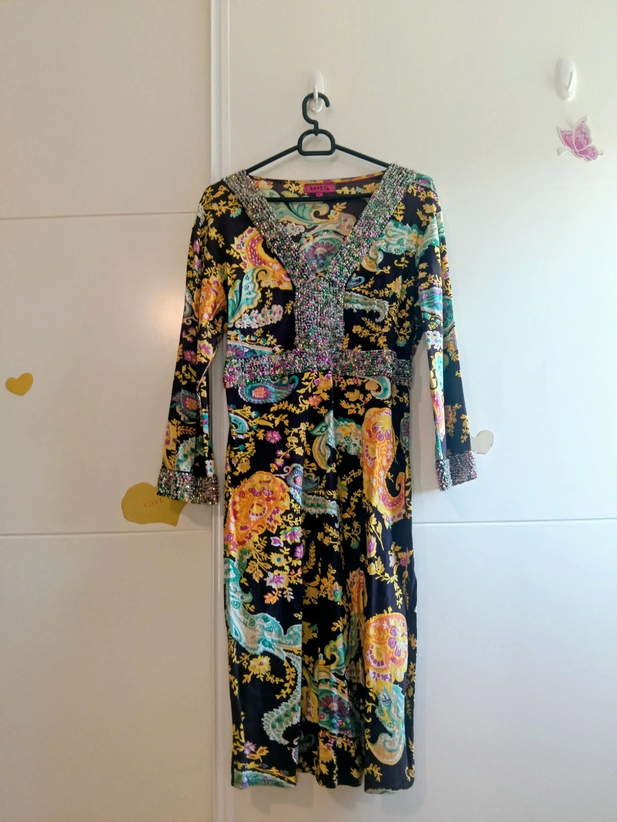 Vestido midi Bantik - Talla L - Estilo Boho / Paisley con pedrería viral 💎 – Bantik – taille L / 40 / 12