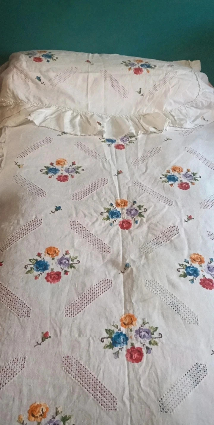Colcha Lagartera Vintage Cama 90 + Almohada - y2k Artesanal Viral No envío por Vinteg Go 🙏 – taille Autre 2