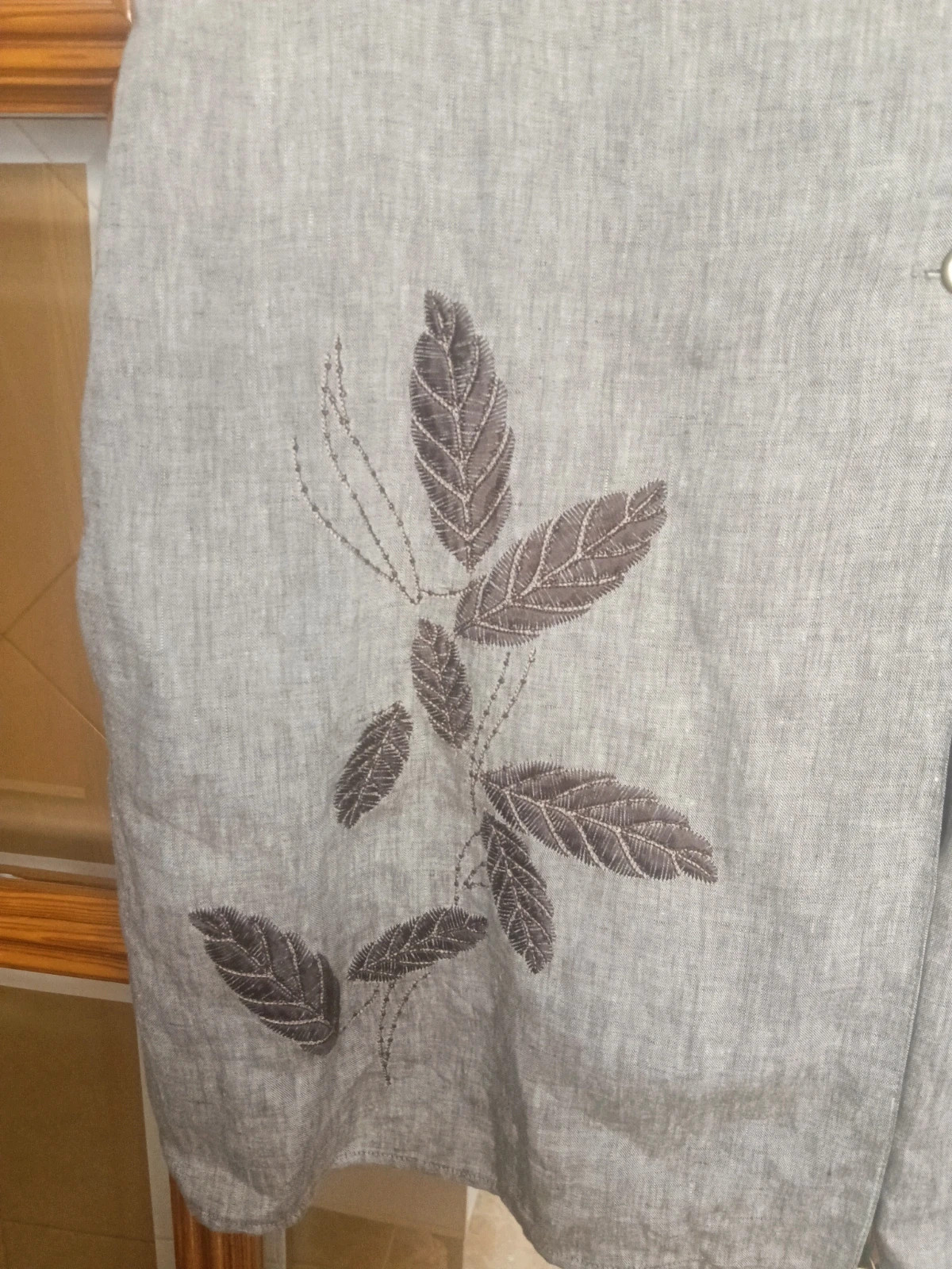 Sobrecamisa Gris de lino Síntesis viral- Talla 52 / 54 Plus Size ( medidas) – Síntesis – taille 6XL / 52 / 24 4