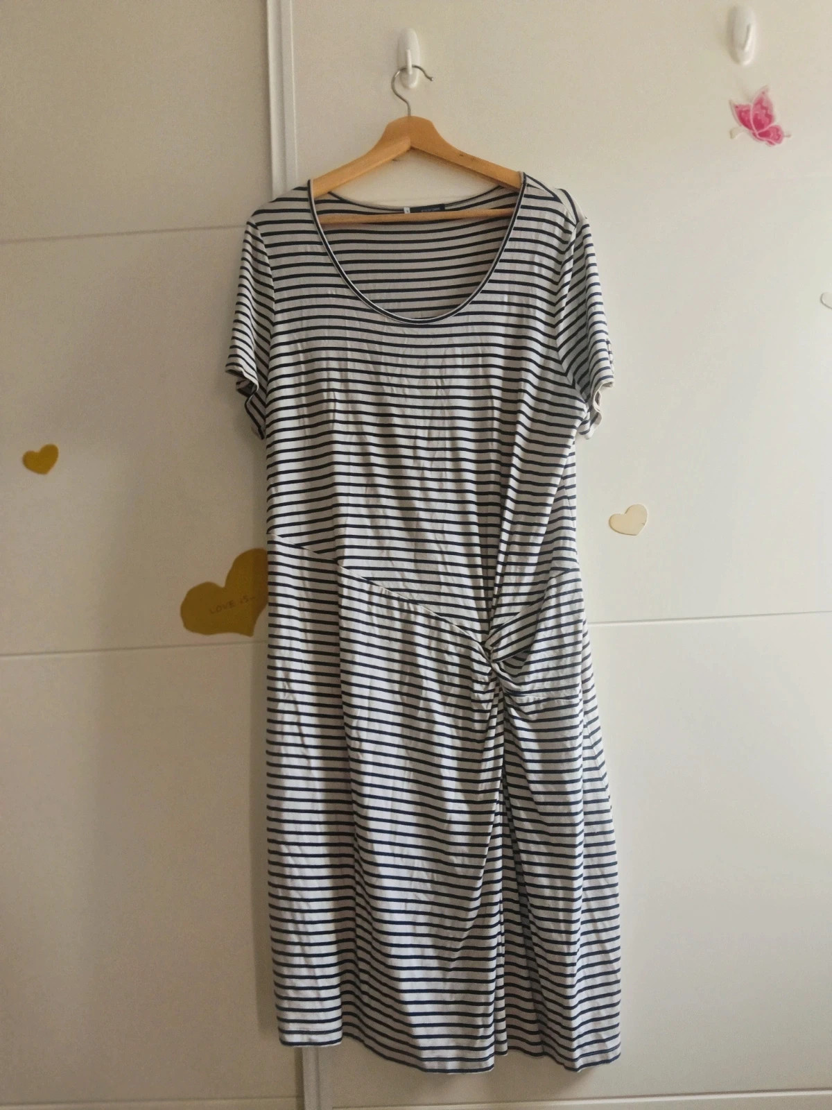 Vestido Rayas fruncido viral Escorpion Talla XL plus size ( medidas) No envío por Vinteg Go 🙏