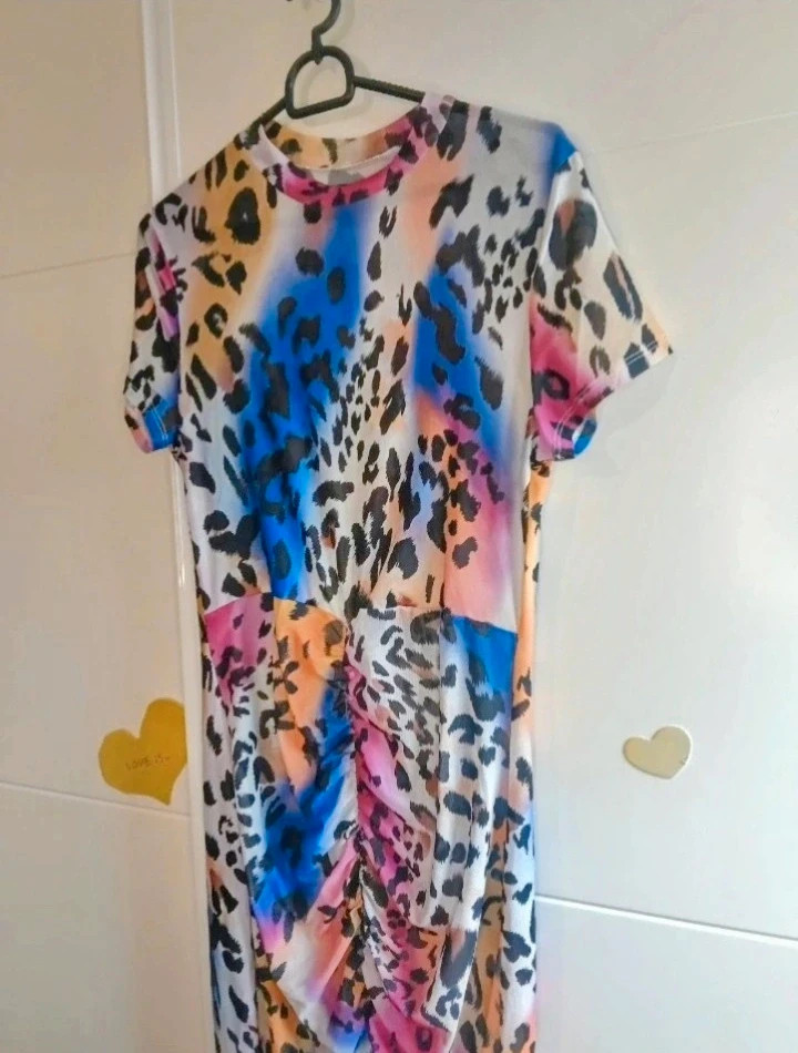 Vestido fruncido Multicolor Shein Talla L ( Da 36 a 40 ) NO envío por Vinteg Go 🙏 – Shein – taille L / 40 / 12 2
