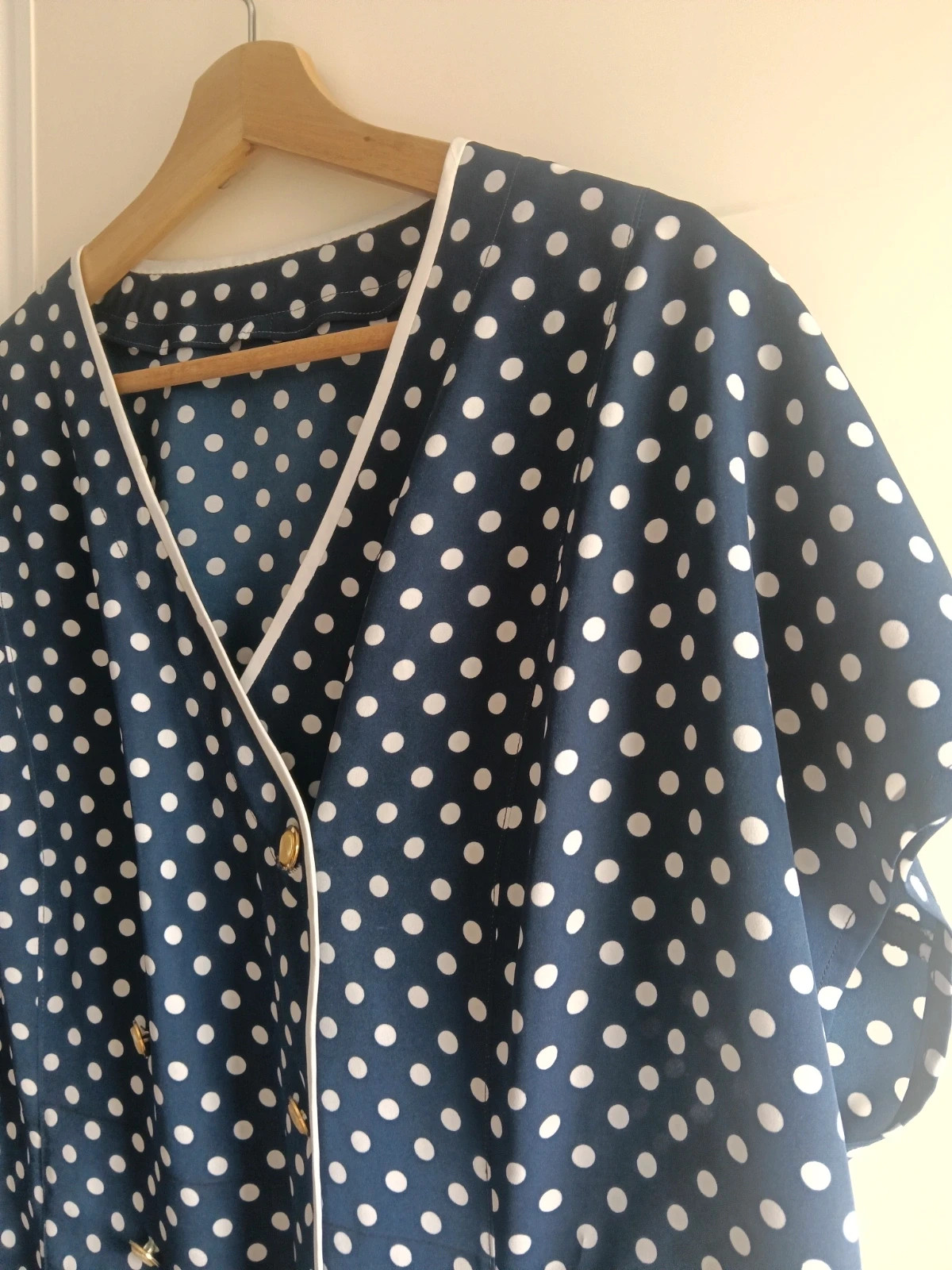 Vestido Lunares viral Con botones azul Talla 52/54 ( medidas )No envío por Vinteg Go 🙏 – taille 6XL / 52 / 24 2