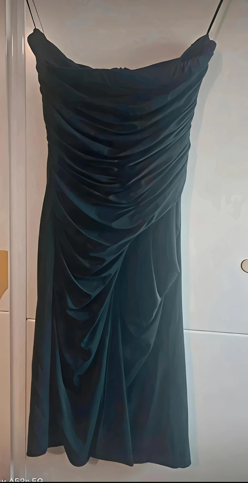 Vestido negro palabra de honor drapeado drapeado Mango (Talla S) – Mango – taille S / 36 / 8 4