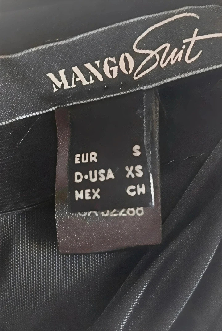 Vestido negro palabra de honor drapeado drapeado Mango (Talla S) – Mango – taille S / 36 / 8 5