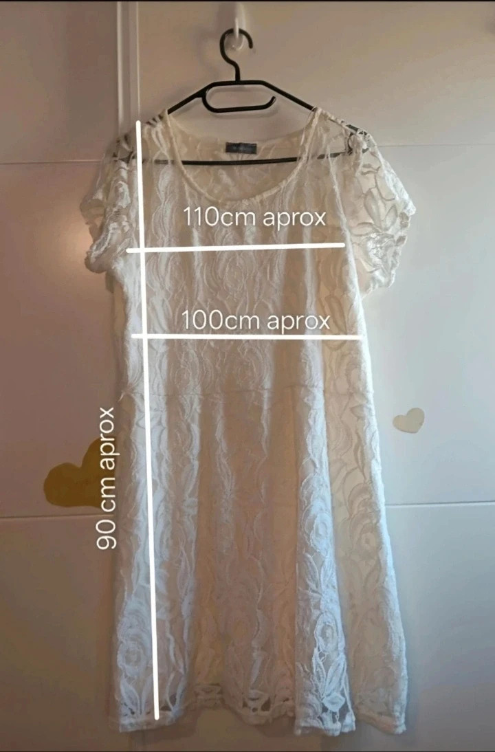 Vestido ibicenco con encaje Yessica (C&A) L Viral 💎 No envío por Vinteg Go 🙏