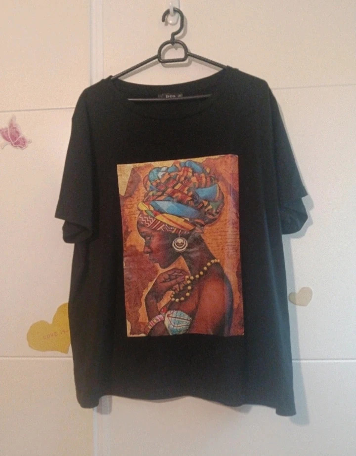 Camiseta muñeca africana Negra T XXL ( medidas) Viral 💥