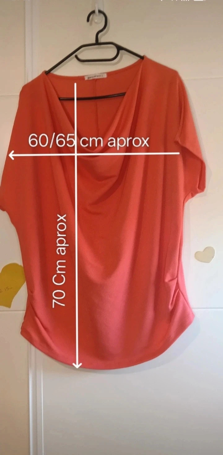 Camiseta drapeada viral coral encuentro Talla L Oversize 💥No envío por Vinteg Go 🙏
