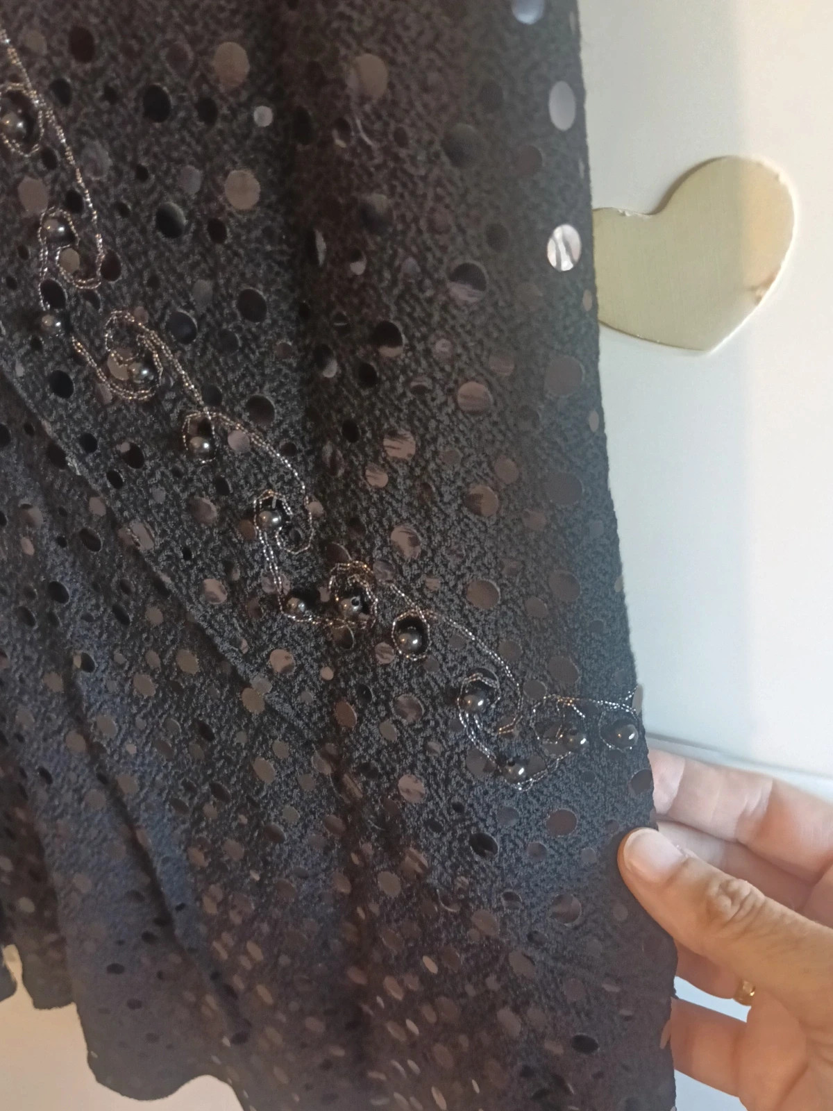 Falda midi negra de lentejuelas Wang Li Talla XL – Wang Li – taille XL / 42 / 14 2