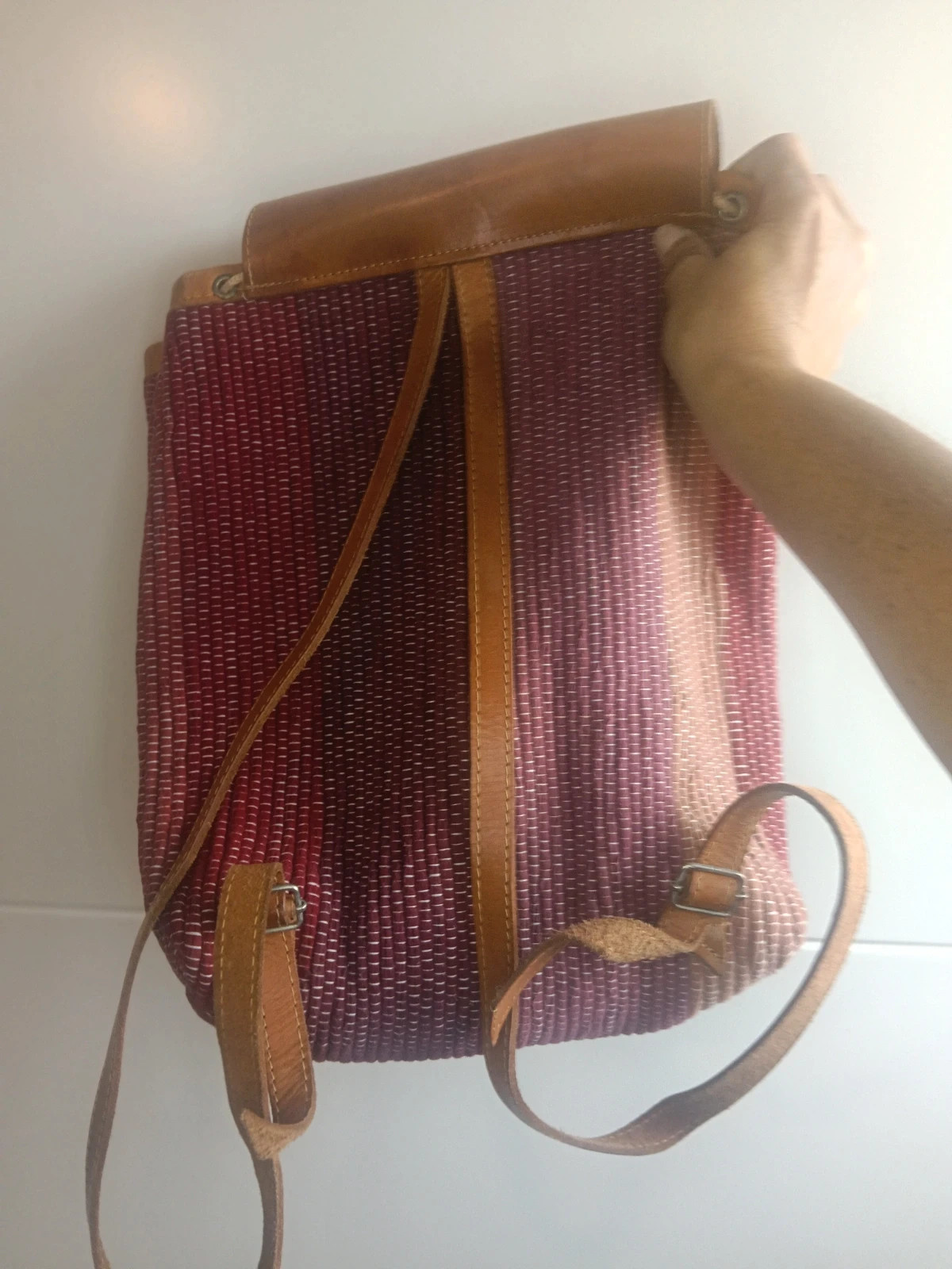 Mochila 🎒 Artesanal Camel/ Burdeos Viral 💥No envío por Vinteg Go 🙏 4