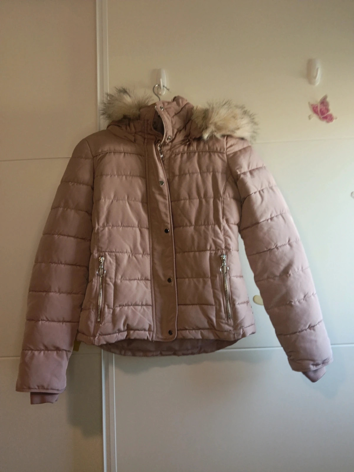 Chaqueta Acolchada Pimkie Rosa 🩷 Viral Capucha Desmontable (En Perfecto Estado)Talla Xs