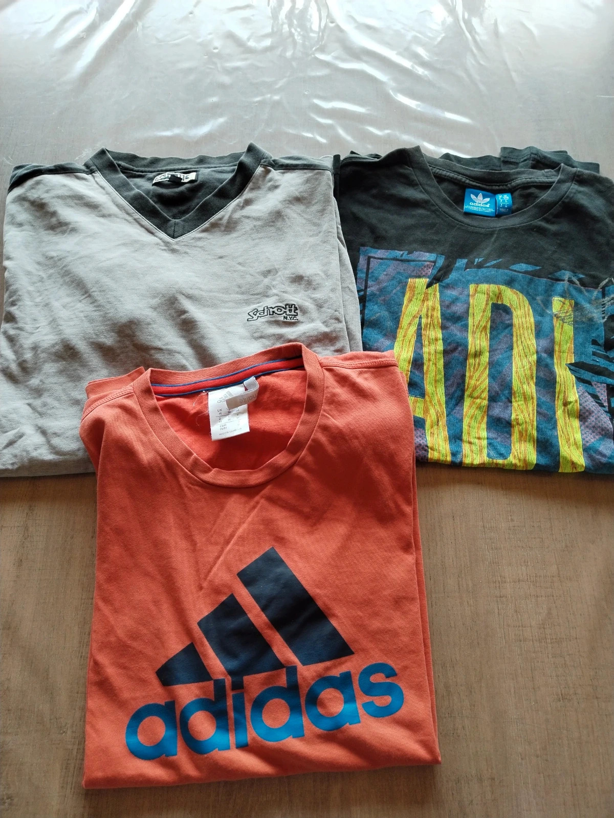 Lot 3 tee-shirt Adidas /Schott taille M