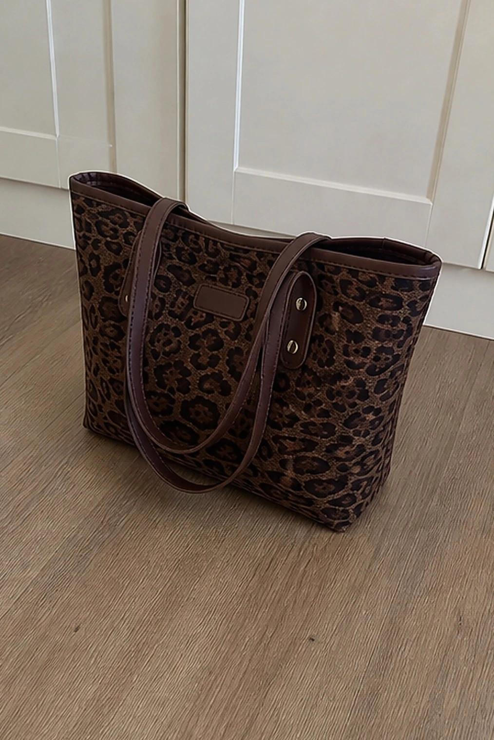 Sac fourre-tout motif leopard tabac anses similicuir – Atelier Chiavari 3