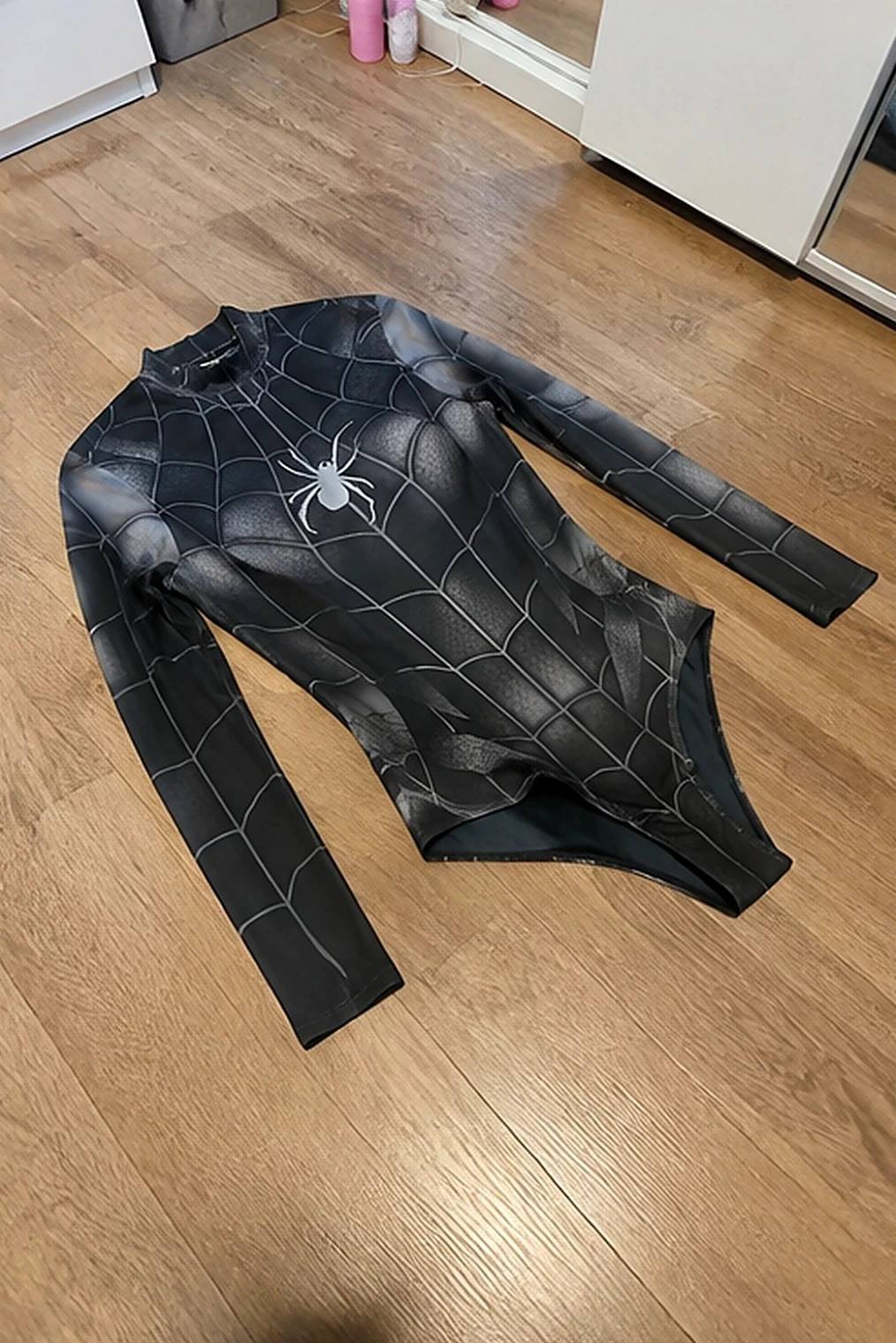 Body manches longues col montant imprime toile araignee gris taille XL – Fabrique Murol – taille XL / 42 / 14 2