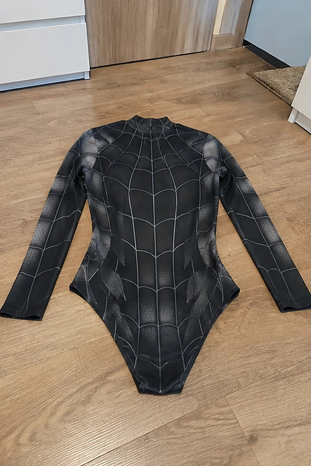 Body manches longues col montant imprime toile araignee gris taille XL – Fabrique Murol – taille XL / 42 / 14 3