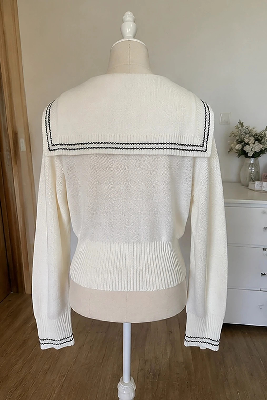 Pull blanc col marin manches longues taille S – Ateliers Turenne – taille S / 36 / 8 2